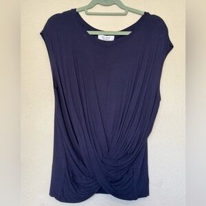 Anthropologie Bailey 44  Women's Dark Blue Twist Front Top Size M